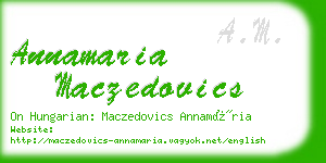 annamaria maczedovics business card